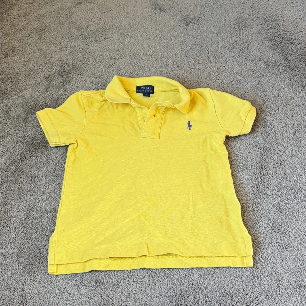 Polo Ralph Lauren Yellow Classic Fit Short Sleeve Pony Logo Polo Shirt SIZE 4